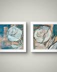 Two abstract art pieces of roses with white borders by KrisHorton