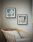 Framed mini prints of abstract white roses by Kris Horton