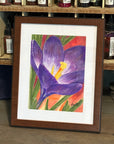 Crocus multimedia painting by Kris Horton in a frame
