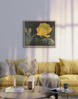 framed canvas print, beauty among thorns, painting by Kris Horton in a living room above a couch