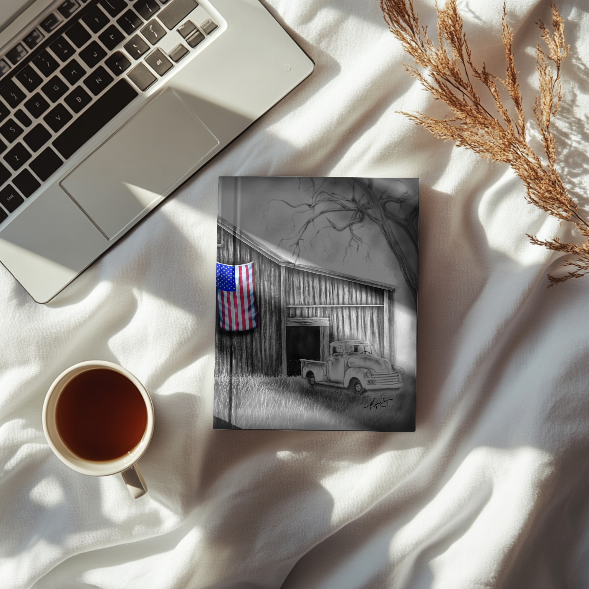 notebook with My America painting on the cover by Kris Horton