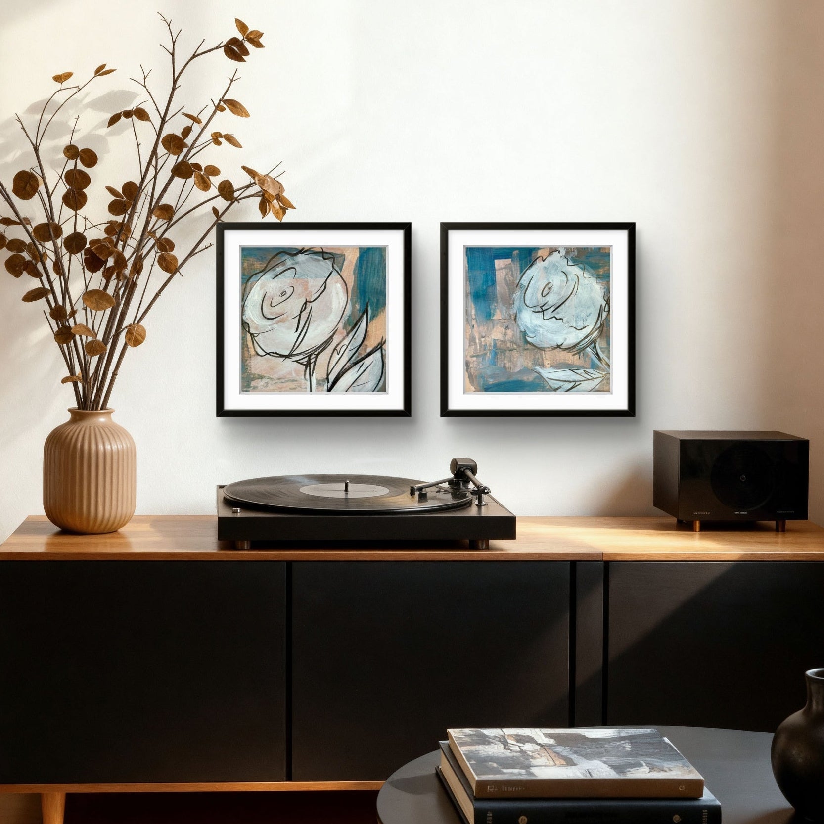 Framed Soft Blooms print set by Kris Horton