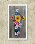 Unframed fine art print of Cross in Bloom, a floral cross painting by Kris Horton