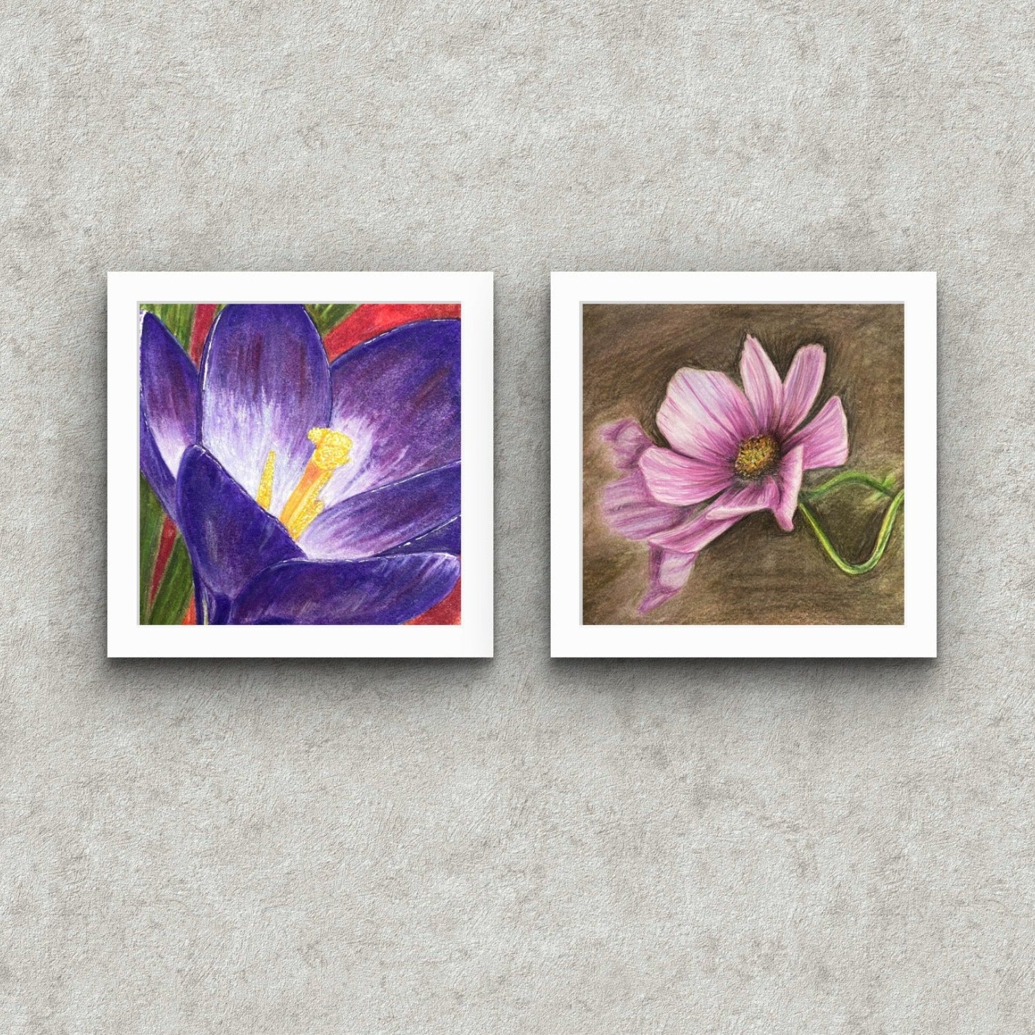 Garden Jewels floral mini print set paintings by Kris Horton