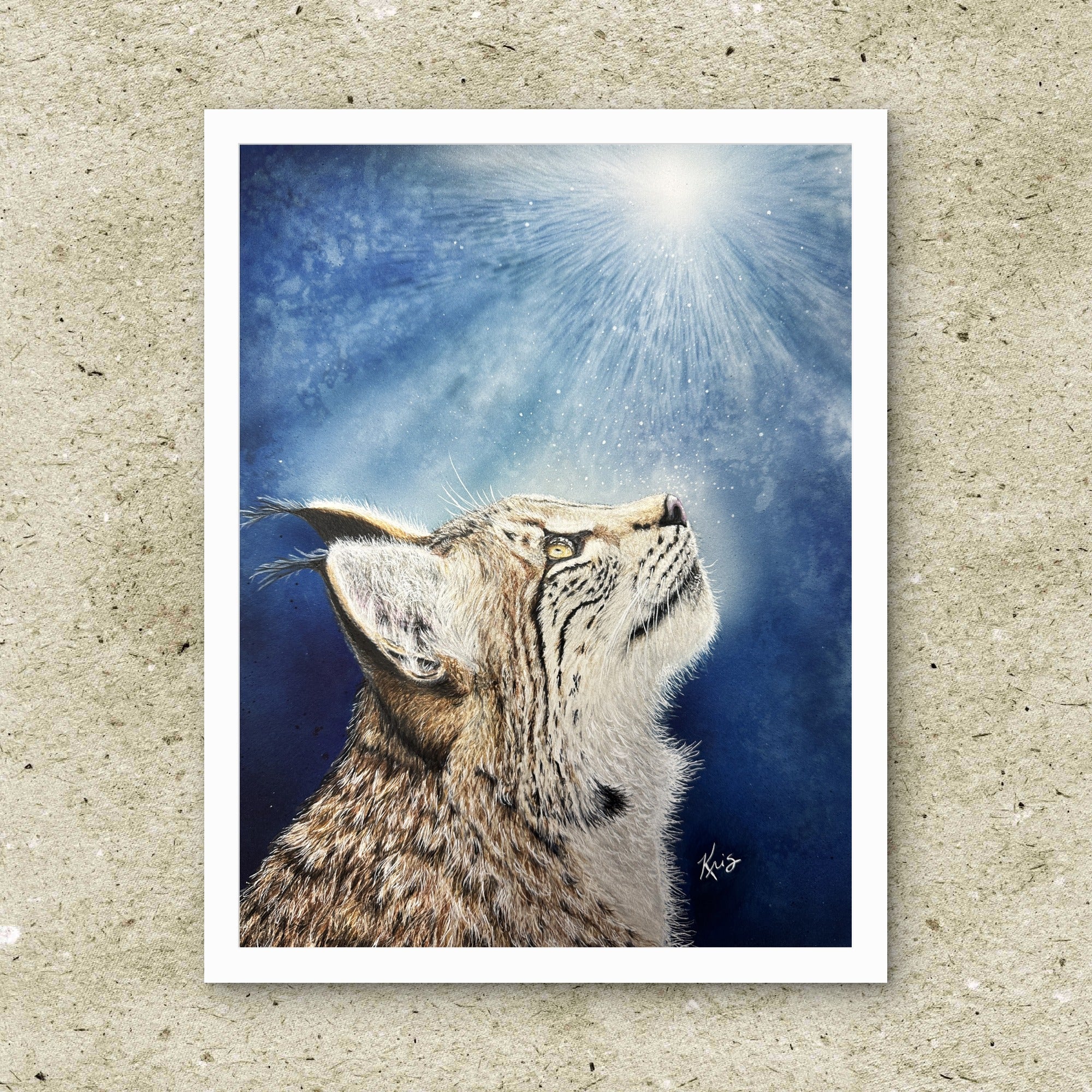 Unframed fine art print of Believe, a bobcat painting by Kris Horton