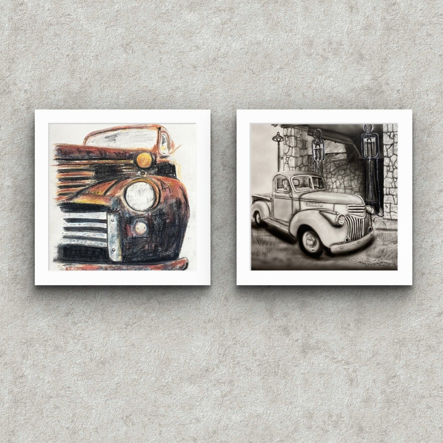 Vintage truck mini print set on fine art paper by Kris Horton