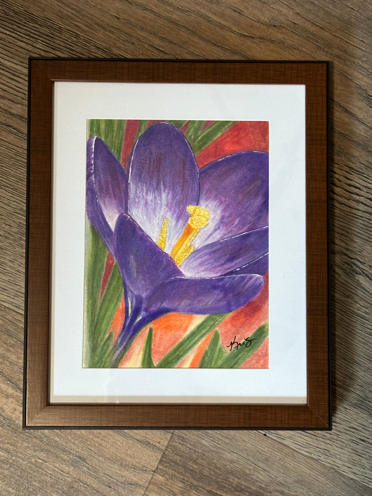 Painting of a crocus flower by Kris Horton