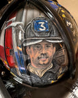Custom painted fire helmet by Kris Horton