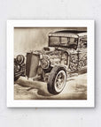 Paper print with white border of a studebaker painting by Kris Horton
