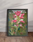 Framed Texas Bloom No. 2 an Indian Paintbrush painting by Kris Horton.