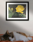 Framed fine art paper print of a cactus bloom painting by Kris Horton
