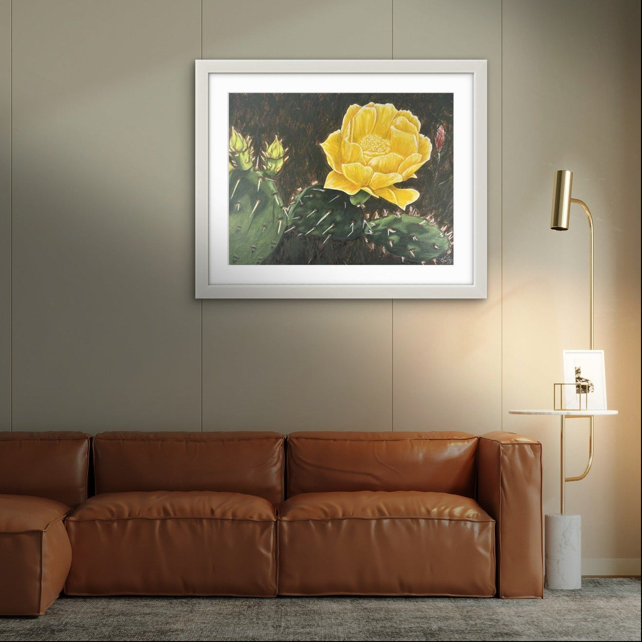 White wood framed painting of Beauty Among Thorns by Kris Horton fine art paper print