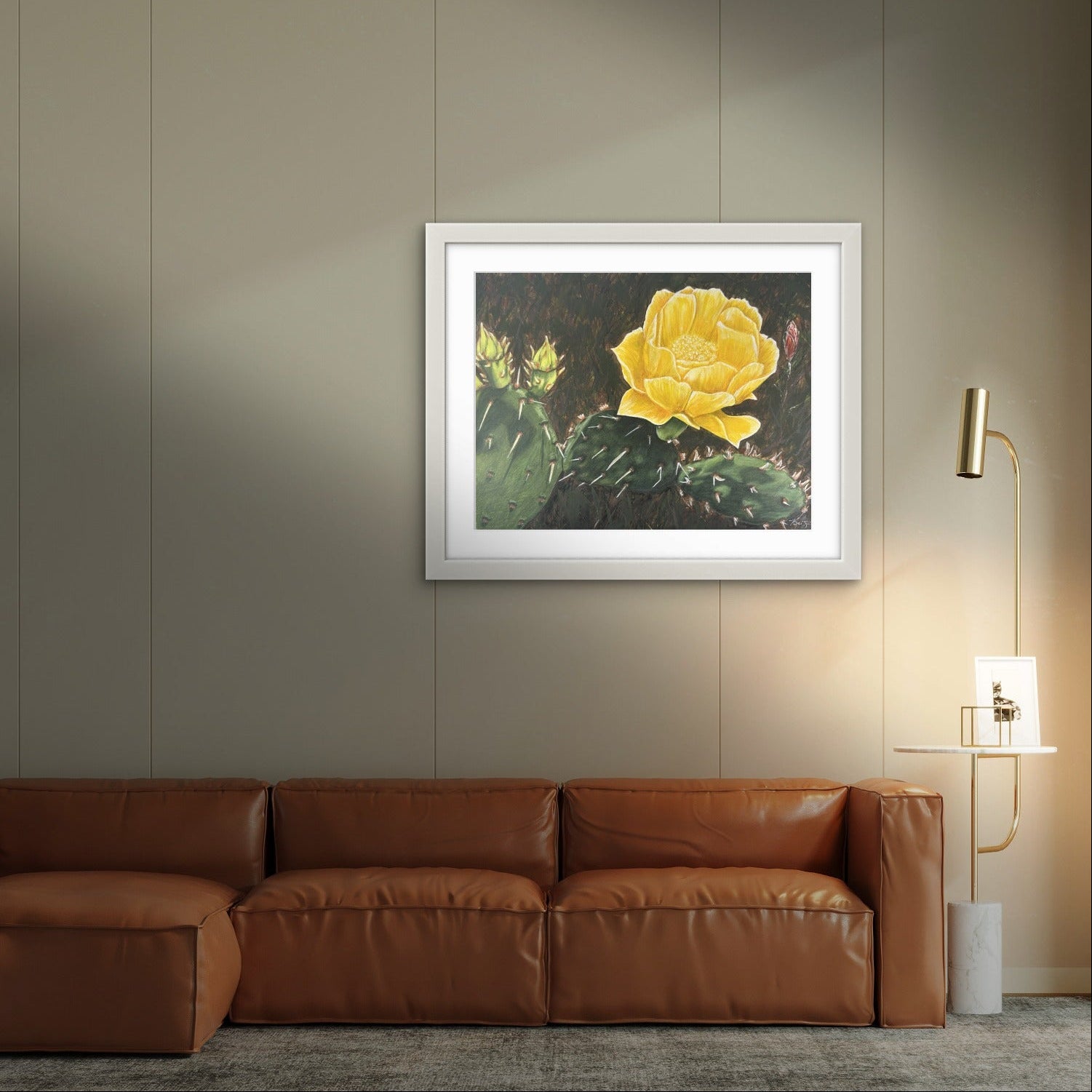 White wood framed painting of Beauty Among Thorns by Kris Horton fine art paper print