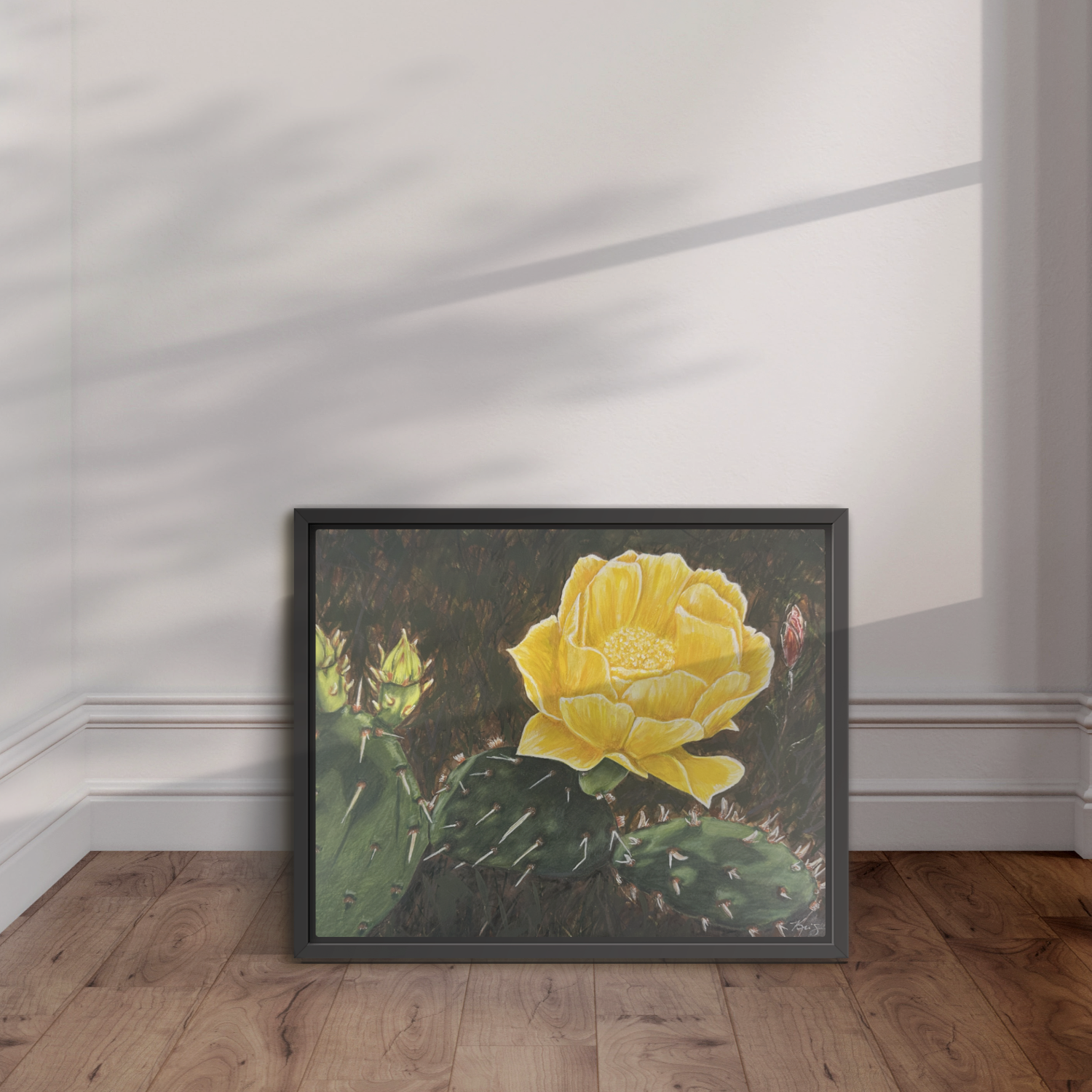 Black framed canvas fine art print of the painting beauty among thorns by Kris Horton