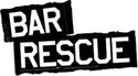 Bar Rescue tv show logo with black and white text on a black background