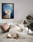 Believe Canvas print, painting by Kris Horton of a bobcat looking up to the sun.