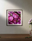 Framed mini print of the flower patch a magenta floral painting by Kris Horton