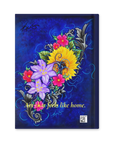 Vibrant floral painting by Kris Horton on cover of notebook