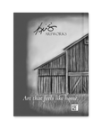 Back cover of a journal with My America painting by Kris Horton