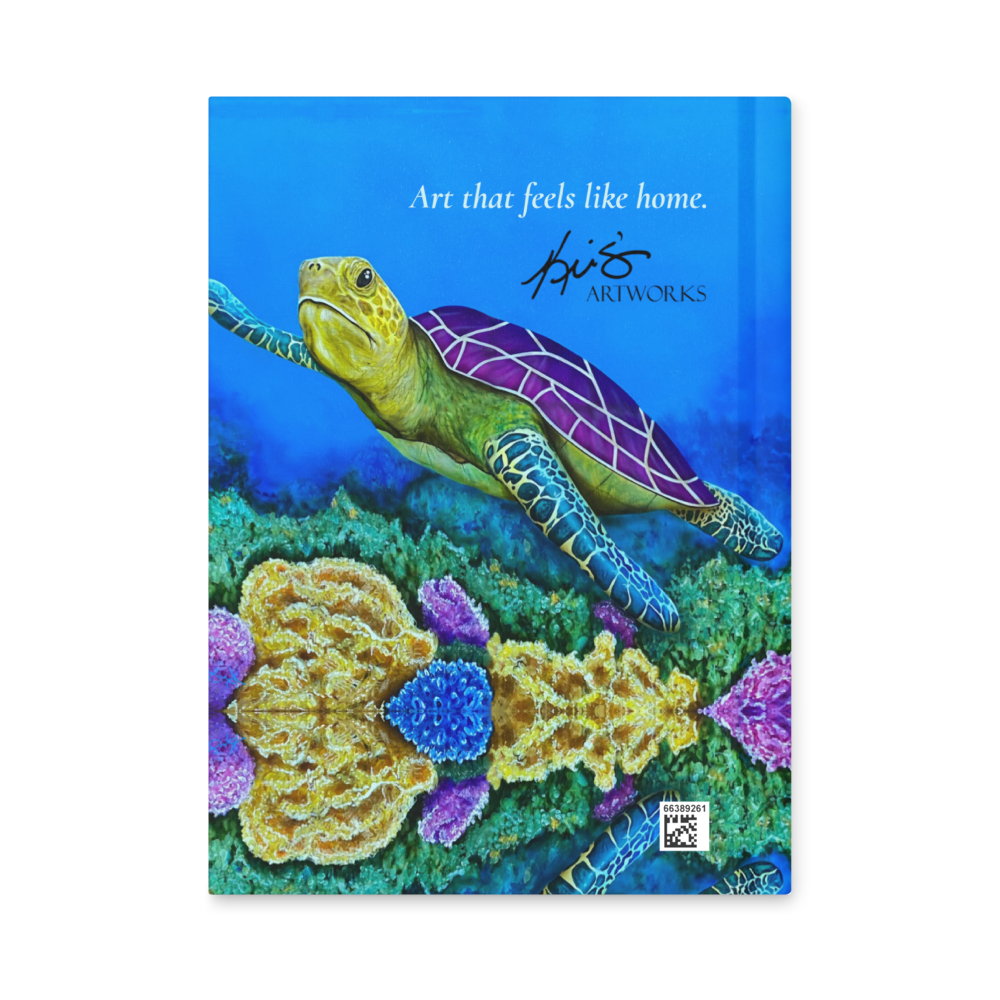 Painting Sea of Colors by Kris Horton on the cover of a notebook