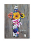 Back cover of journal with Cross in Bloom painting by Kris Horton