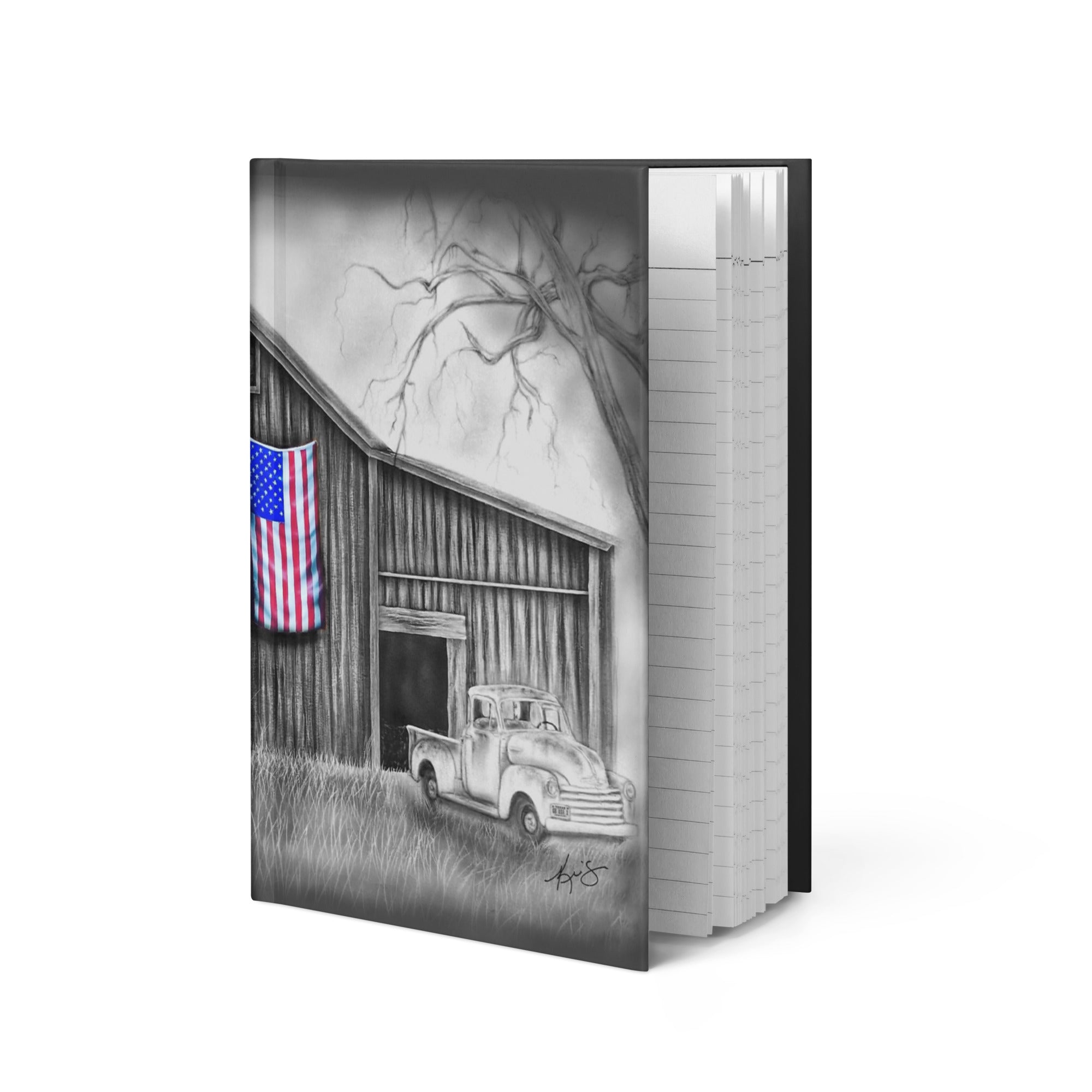 My America painting by Kris Horton on the cover of a journal