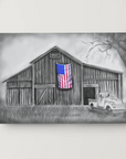 Close up of the 'My America' magnet an americana painting by Kris Horton