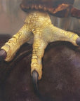 Close-up of a hawk foot with large claws on a textured background painting by Kris Horton