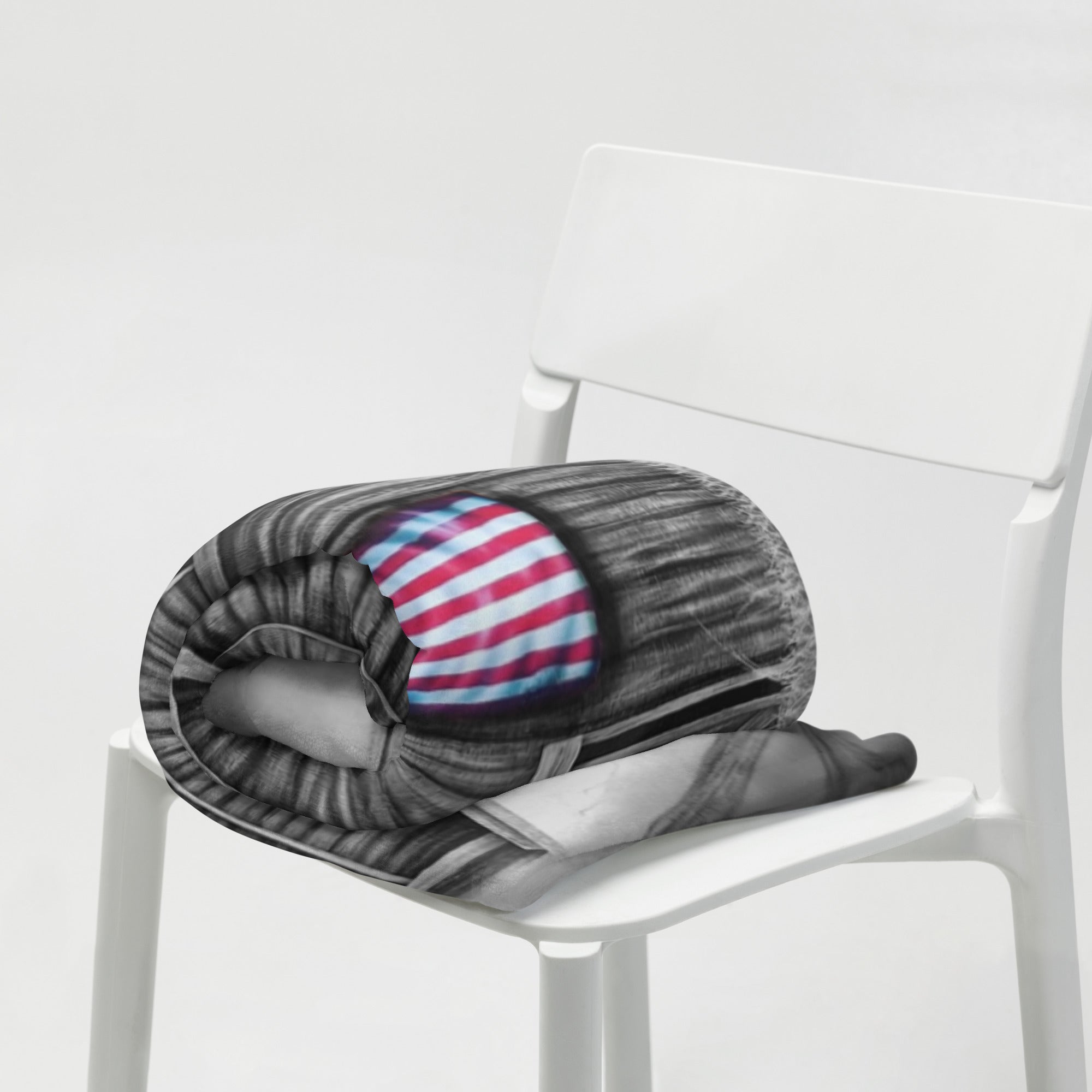 rolled up blanket featuring the painting My America by Kris Horton